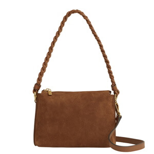 REISS Paige Suede Plaited-Strap Cross-Body Bag